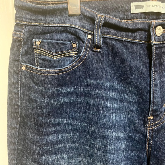 Levi’s 505 Straight Leg Jeans Women’s High Rise Dark Wash W32 L32 - Picture 11 of 12